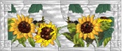 stained glass transom sunflowers