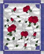 Stained Glass Cabinet Door Pattern Rose Garden