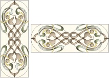 Stained Glass Cabinet Door Pattern Art Deco Scrolls