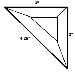 3inx3inx4.25in triangle bevel