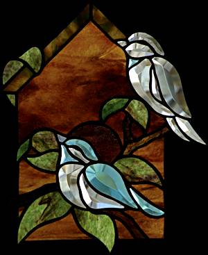 window made using Songbirds, Left bevel cluster