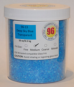 jars of System 96 glass frit