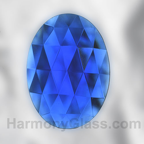 Sapphire oval faceted glass jewel J139S
