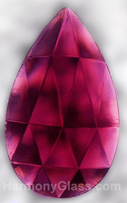 24mm x 40mm teardrop violet glass jewel J16V