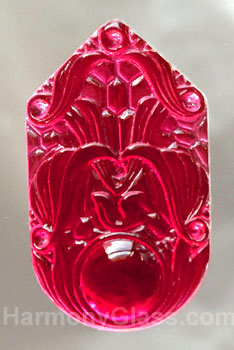 Gold-Pink Medallion Glass Jewel J121GP