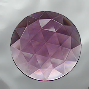 50mm round faceted amethyst glass jewel J21A