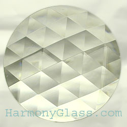50mm round faceted clear glass jewel J21C