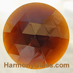 50mm round faceted dark amber glass jewel J21DT