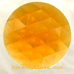 50mm round faceted glass jewel light amber J21LT