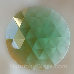 50mm round faceted sea foam green glass jewel J21SF