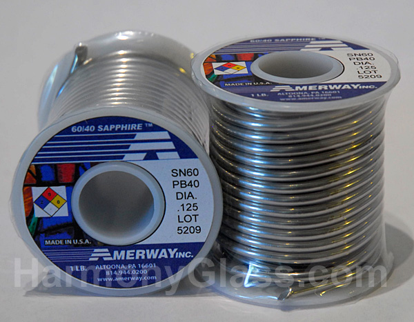 Avril 60/40 Premium Solder for Stained Glass 1 Pound Spool, 1/8 Diameter,  60% tin 40% Lead - Made in USA!