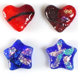 Hearts and Stars Fused Pieces